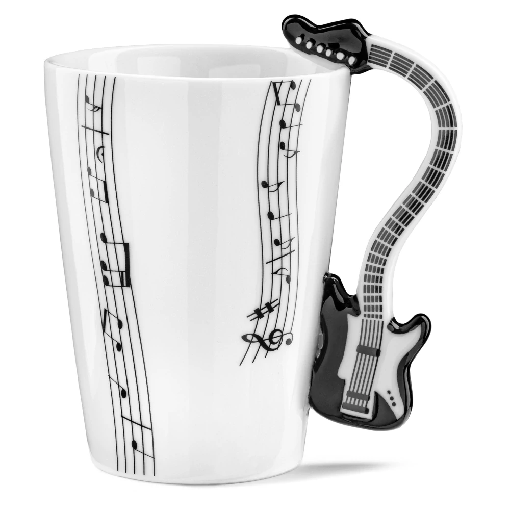 Music hrnek černá kytara + podtácek