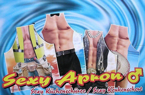 Sexy zástěra pro muže - muž s kloboukem