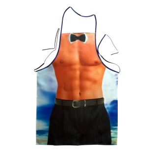 Sexy zástěra pro muže - muž s motýlkem